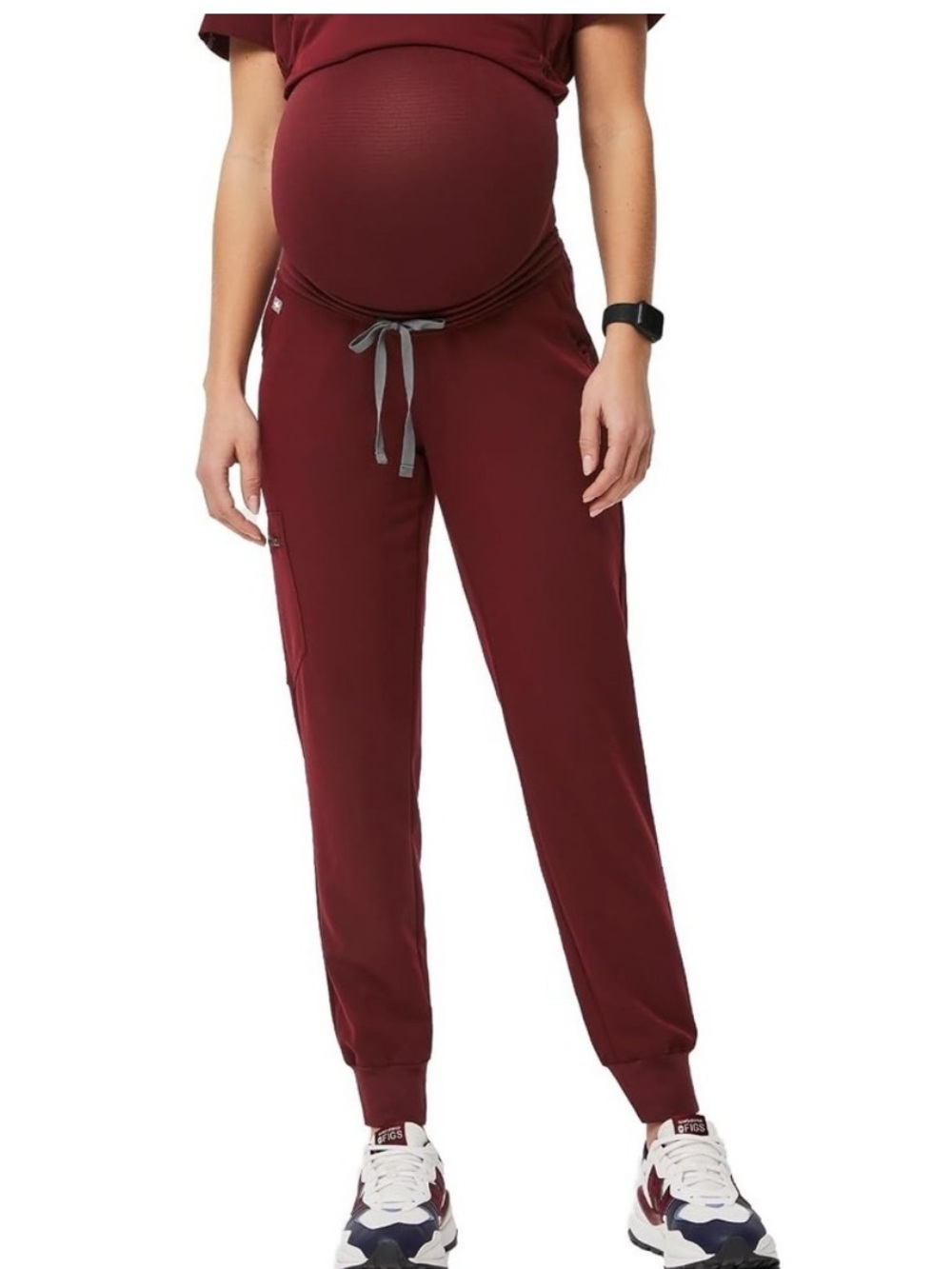 Figs Zamora Burgundy Jogger Pants Maternity Scrubs